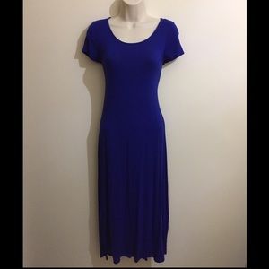 EUC ModCloth Long Term Love Dress in Blue